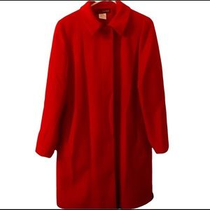 Harve Benard red women’s button down wool pea coat size 10